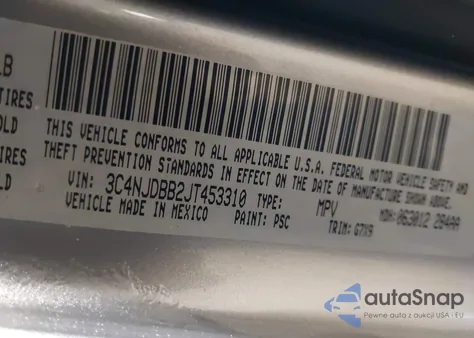 2018 Jeep Compass Altitude 4X4 из США, поврежденный, VIN 3C4NJDBB2JT453310